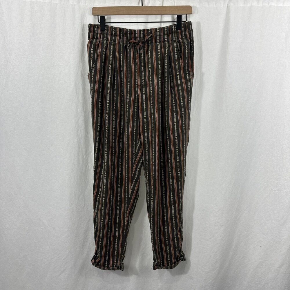 Garnet Hill Tencel Linen Blend Pull On Boho Trouser Pants Womens Size S